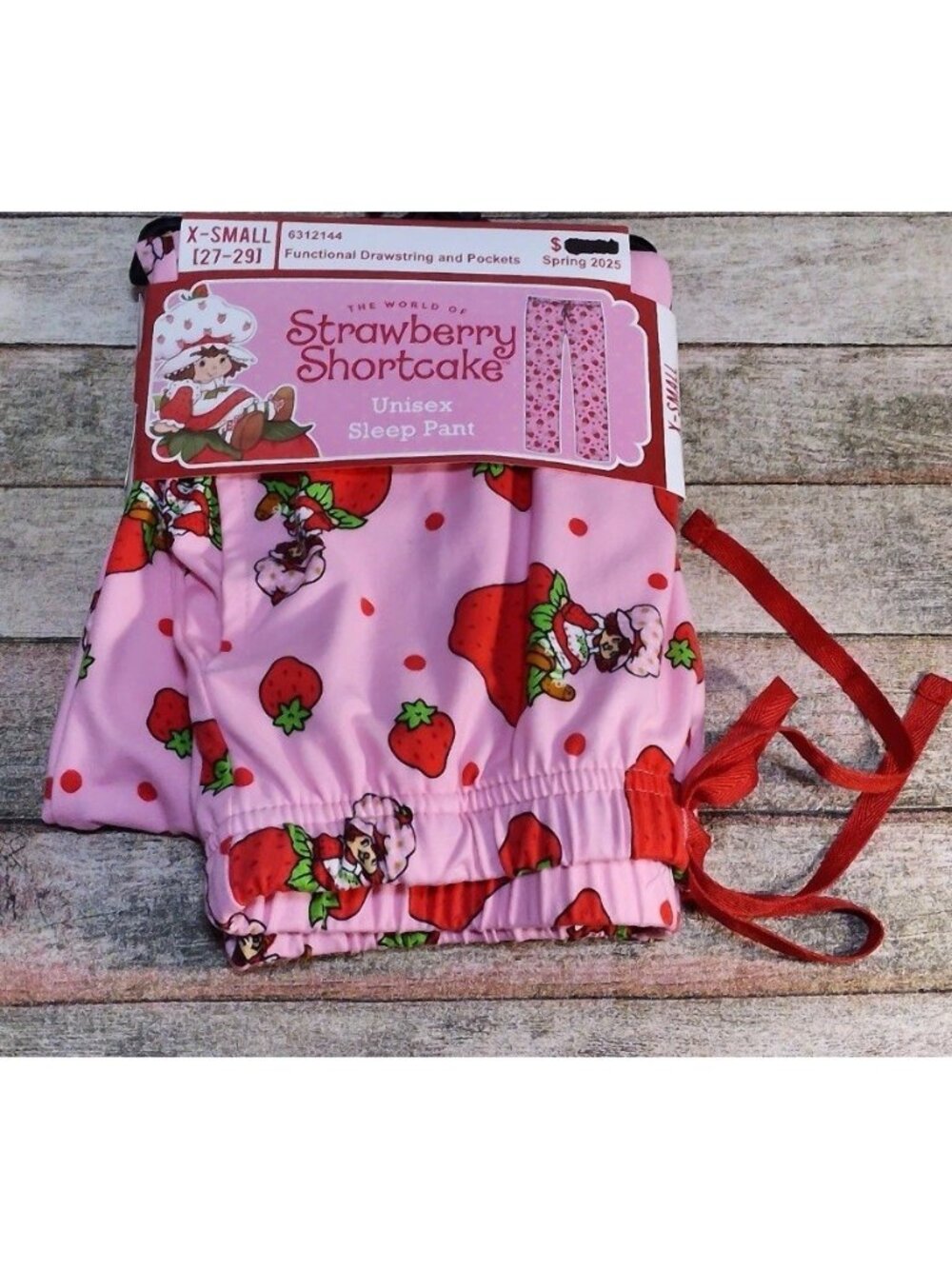 NEW Strawberry Shortcake Sleep Pants Unisex Size X-Small 27” - 29” - Picture 1 of 2